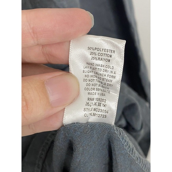 Chalet et Ceci Gray Cowl Neck Long Sleeve Artsy Dress Size Xs Made USA - Picture 5 of 6